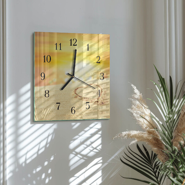 Reloj de vidrio Corazón en la arena