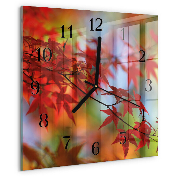 Reloj de vidrio Hojas de arce