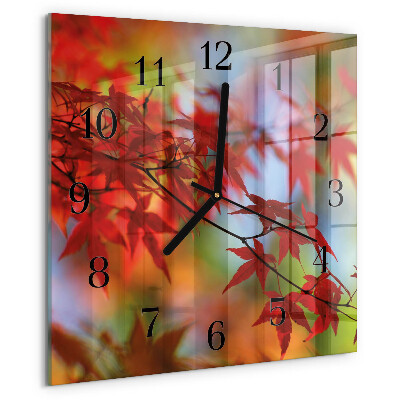 Reloj de vidrio Hojas de arce