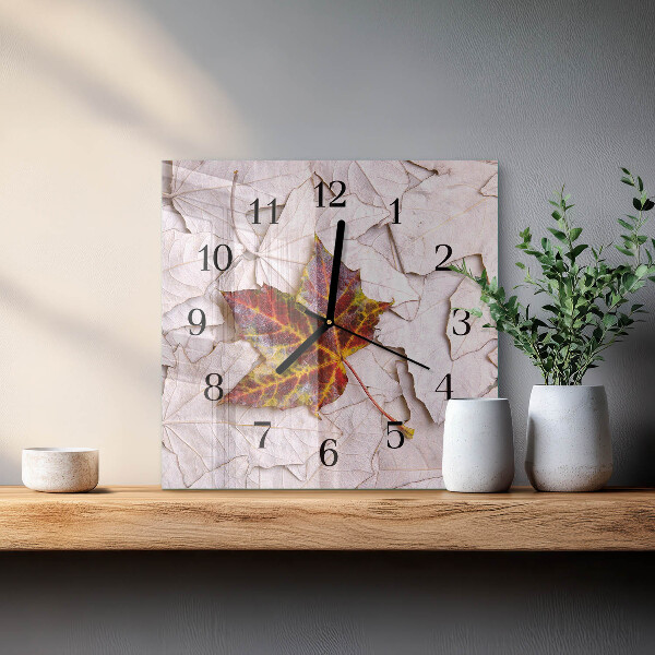 Reloj de vidrio Hoja de arce