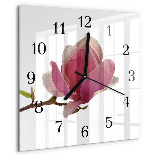 Reloj de vidrio Flor de magnolia