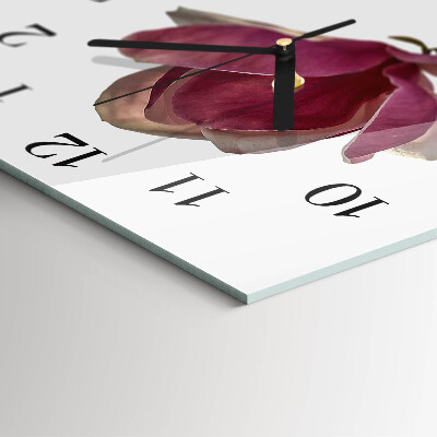 Reloj de vidrio Flor de magnolia