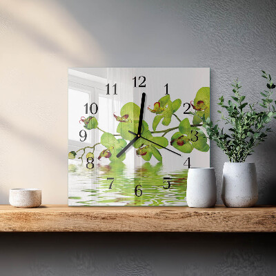 Reloj de vidrio Orquídea