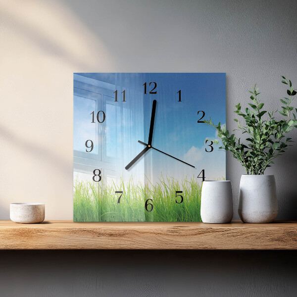 Reloj de vidrio Césped
