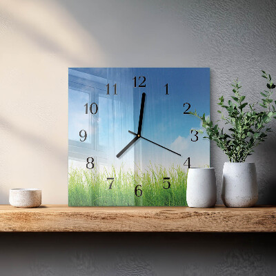 Reloj de vidrio Césped