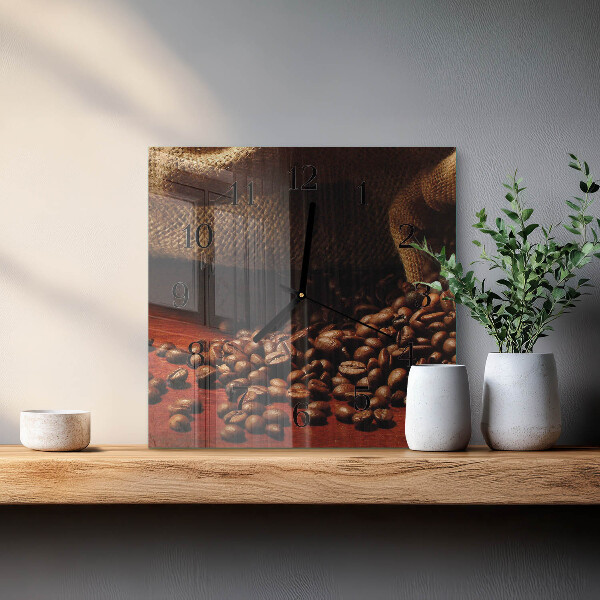 Reloj de vidrio Granos de café