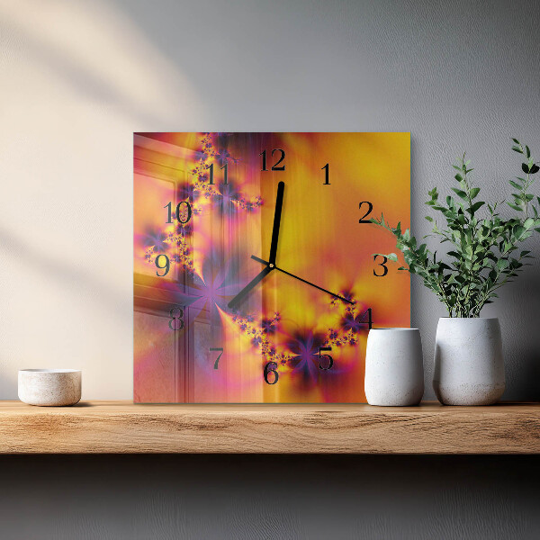 Reloj de vidrio Flores