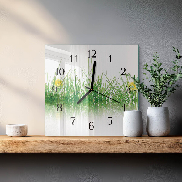 Reloj de vidrio Césped