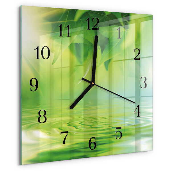 Reloj de vidrio Hojas