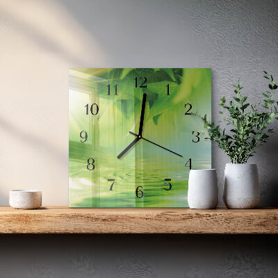 Reloj de vidrio Hojas