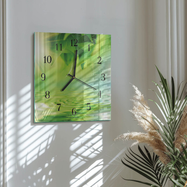 Reloj de vidrio Hojas