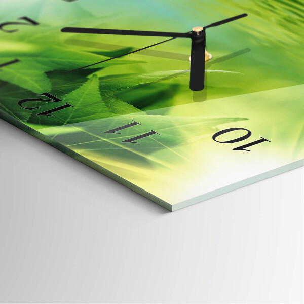 Reloj de vidrio Hojas