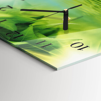 Reloj de vidrio Hojas