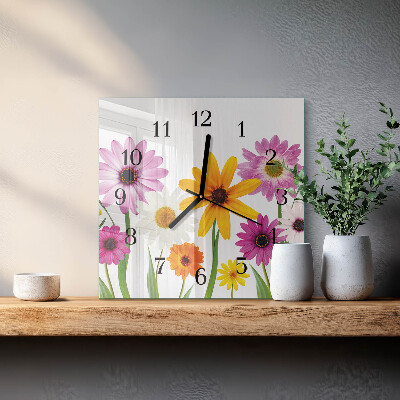 Reloj de vidrio Flores