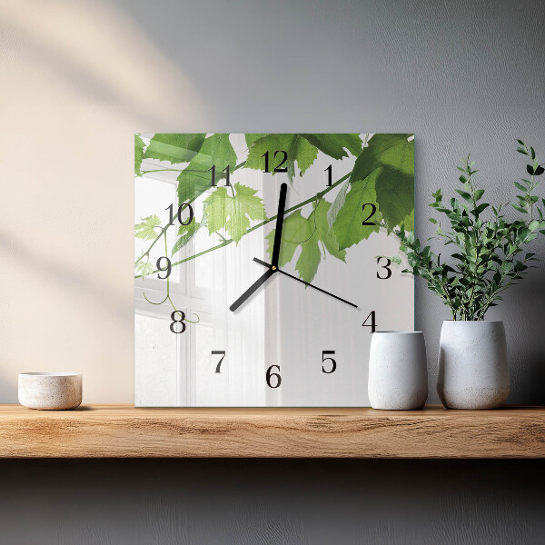Reloj de vidrio Hojas
