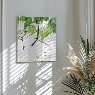 Reloj de vidrio Hojas