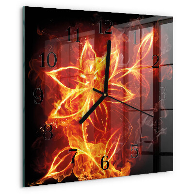 Reloj de vidrio Flor de fuego
