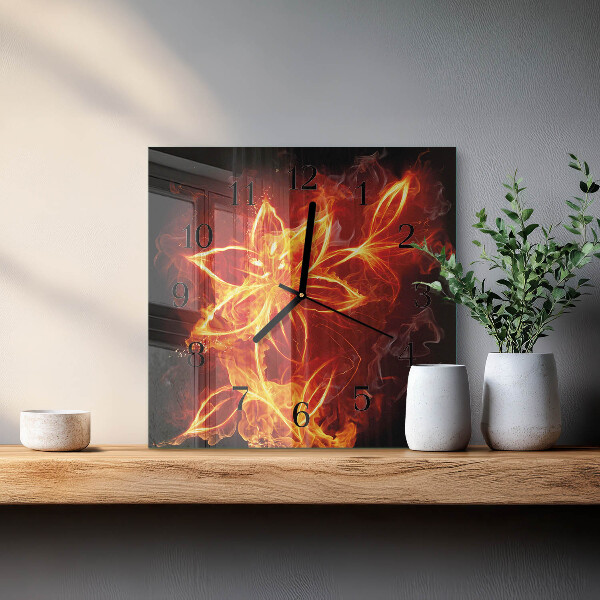 Reloj de vidrio Flor de fuego