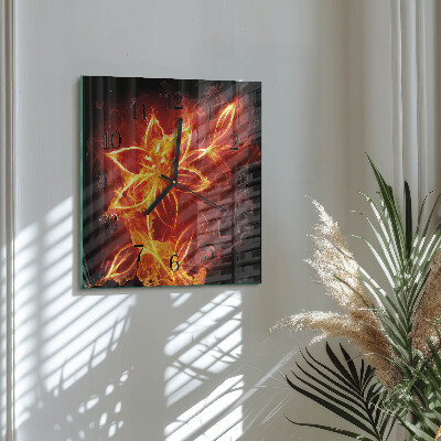 Reloj de vidrio Flor de fuego