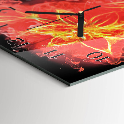 Reloj de vidrio Flor de fuego