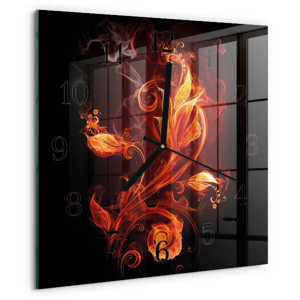 Reloj de vidrio Flor de fuego