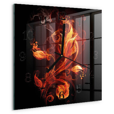 Reloj de vidrio Flor de fuego