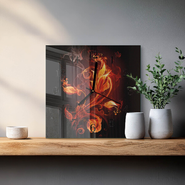 Reloj de vidrio Flor de fuego
