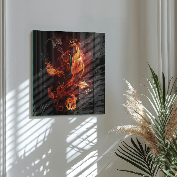 Reloj de vidrio Flor de fuego