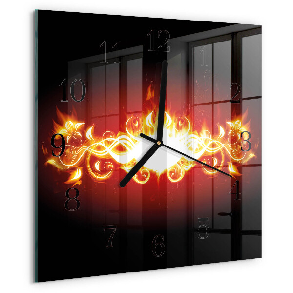 Reloj de vidrio Flor de fuego