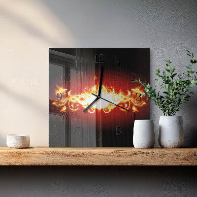 Reloj de vidrio Flor de fuego