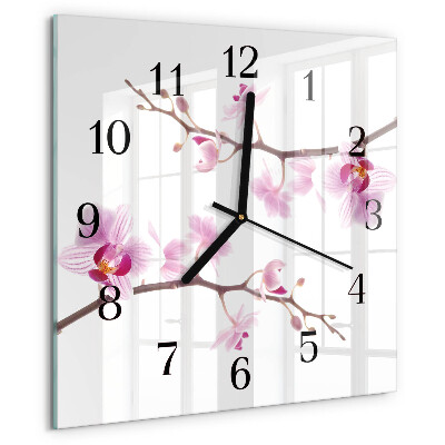 Reloj de vidrio Orquídea