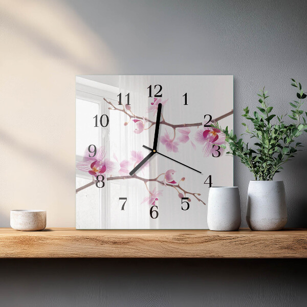 Reloj de vidrio Orquídea