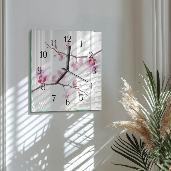 Reloj de vidrio Orquídea