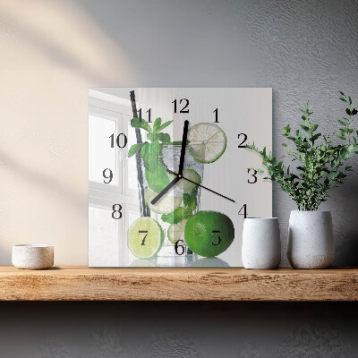 Reloj de vidrio Lima y menta