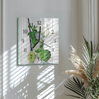 Reloj de vidrio Lima y menta