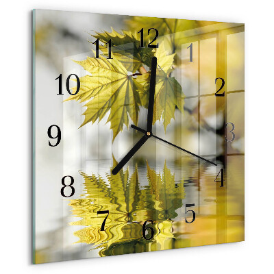 Reloj de vidrio Hoja de arce