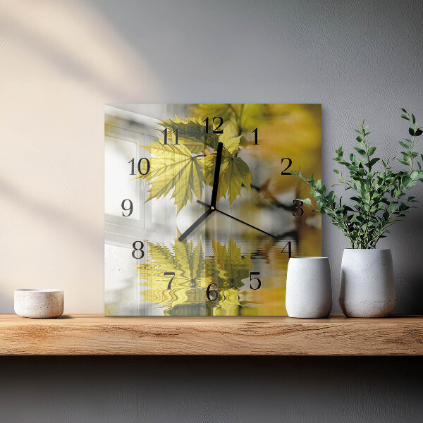 Reloj de vidrio Hoja de arce