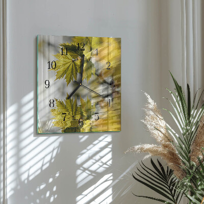 Reloj de vidrio Hoja de arce