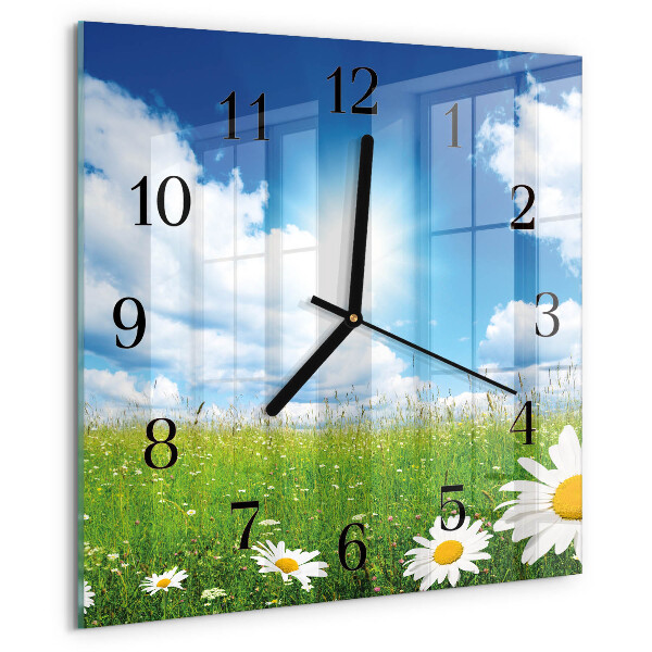 Reloj de vidrio Flores de pradera