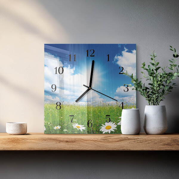 Reloj de vidrio Flores de pradera
