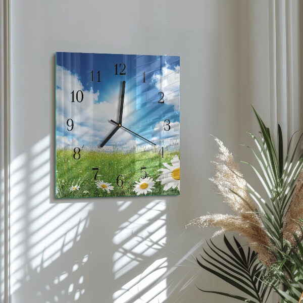 Reloj de vidrio Flores de pradera