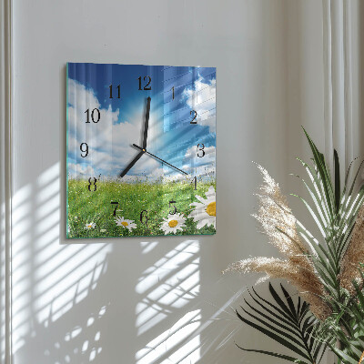 Reloj de vidrio Flores de pradera