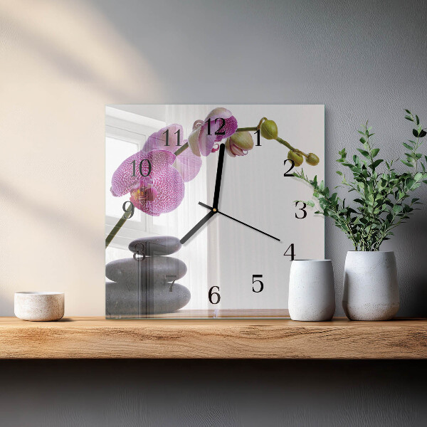 Reloj de vidrio Orquídea
