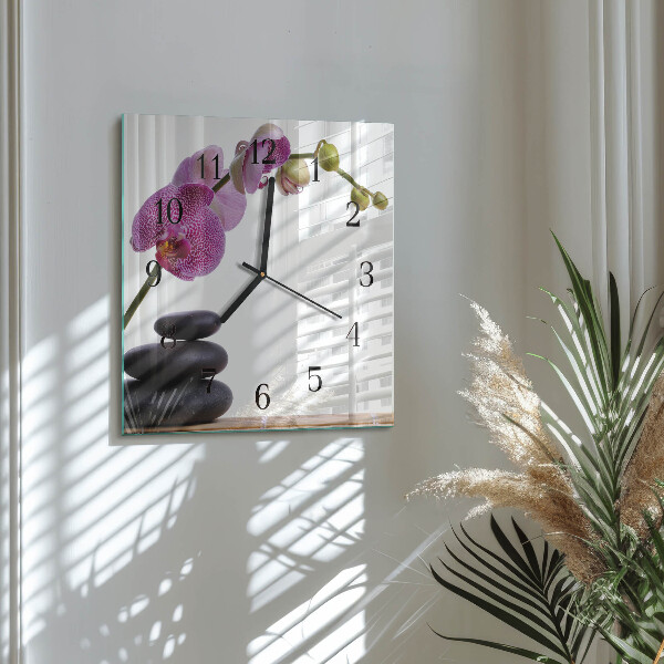 Reloj de vidrio Orquídea
