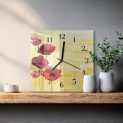 Reloj de vidrio Amapolas