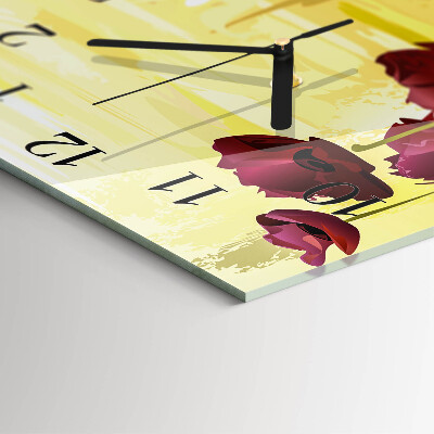 Reloj de vidrio Amapolas