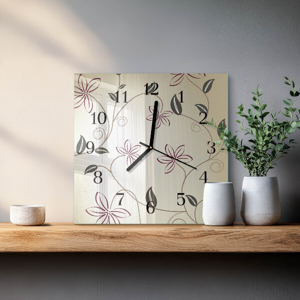 Reloj de vidrio Arte floral