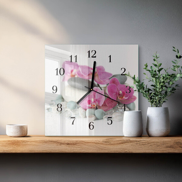 Reloj de vidrio Orquídeas