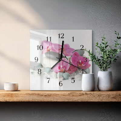 Reloj de vidrio Orquídeas