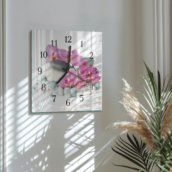 Reloj de vidrio Orquídeas